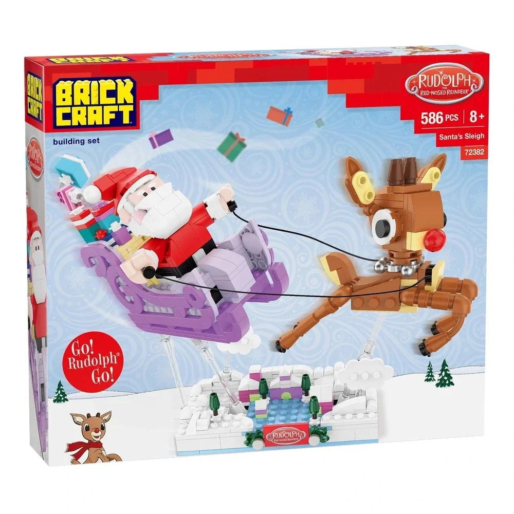 Brickcraft Rudolph the Red-Nosed‎ Reindeer Santa's Sleigh Brick Building Kit